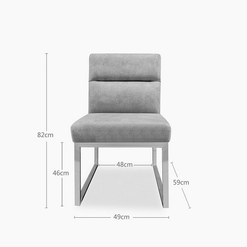 contemporary stainless steel frame upholstered dining side chair 6