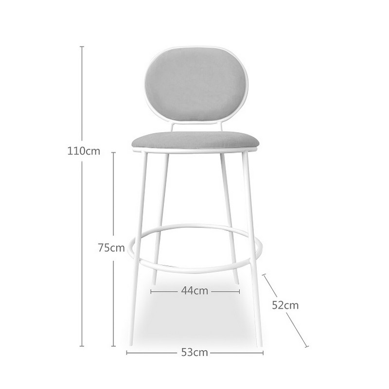 metal frame simple bar chair with velvet seat & back 7