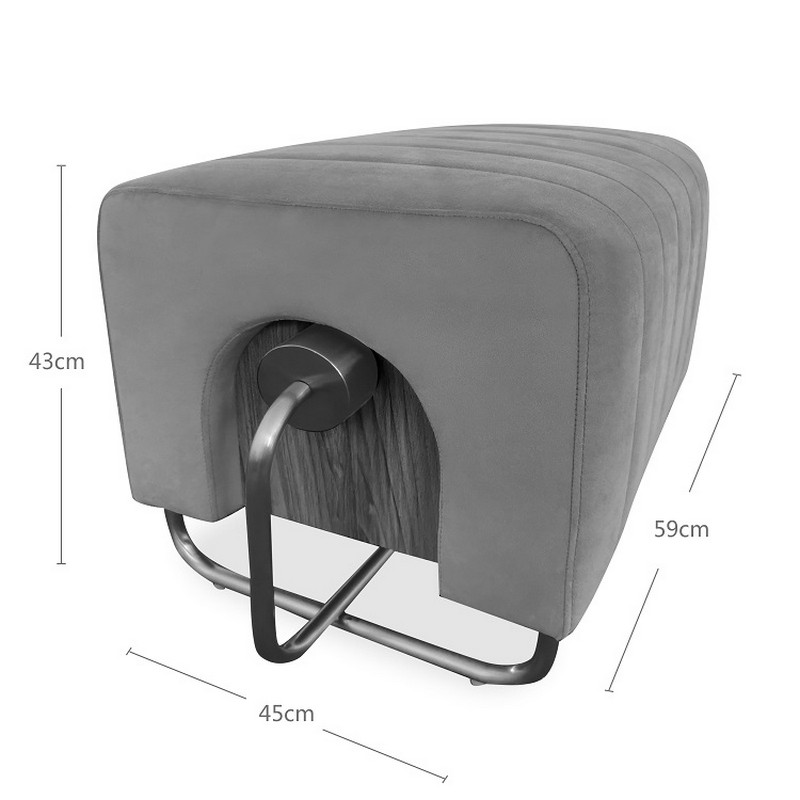 toast shape bright upholstery ottoman with stainless bar handle 6